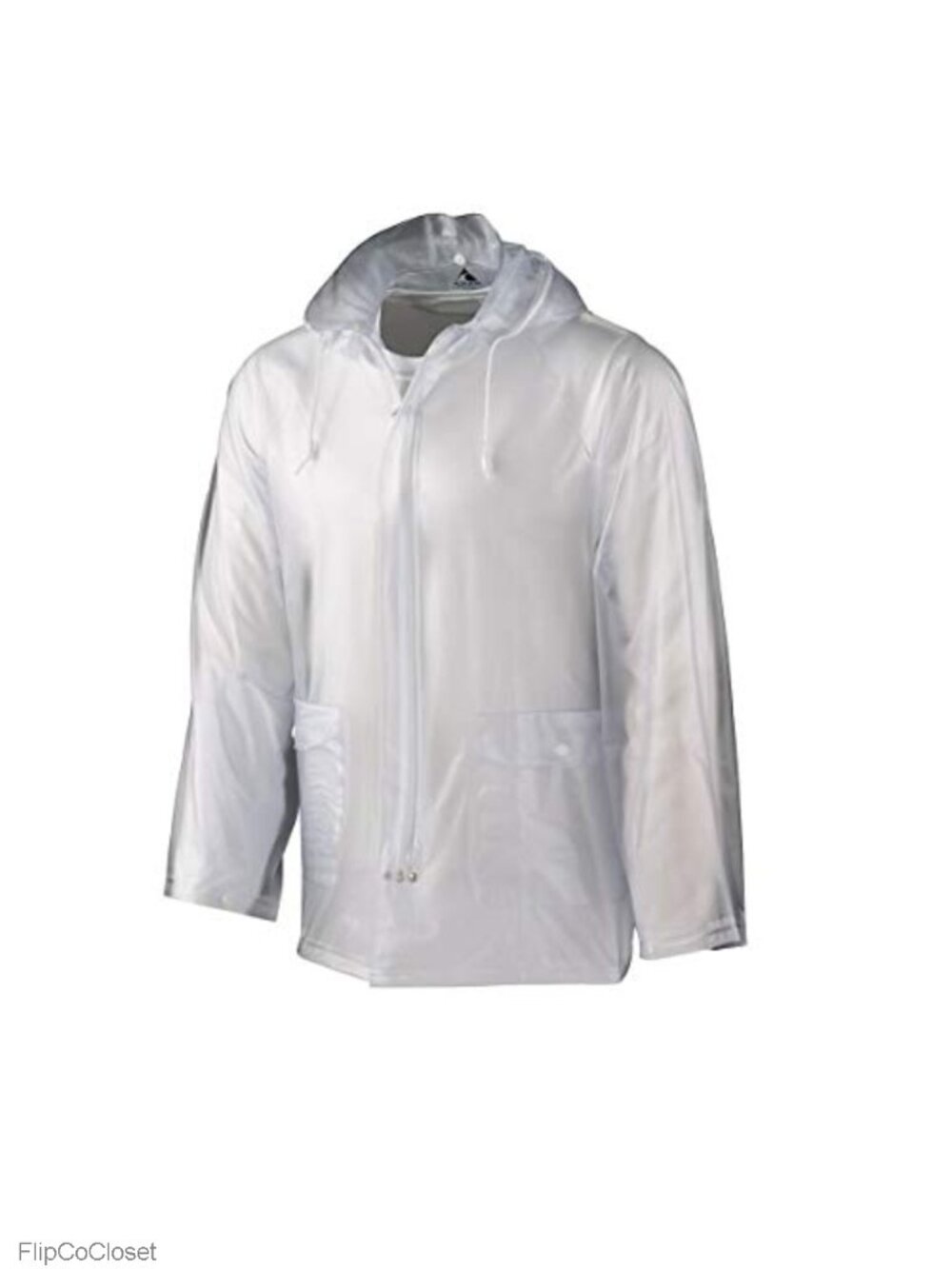 Unisex Clear Rain Jacket Hooded Zip Up Long Sleeve Rain Coat